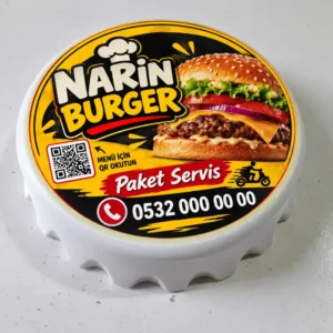Kapak şekilli baskılı açacak magnet - logolu promosyon şişe açacağı