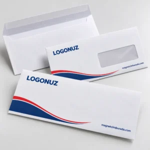 Logolu diplomat zarf baskı penceresiz ve pencereli 10,5x24 cm